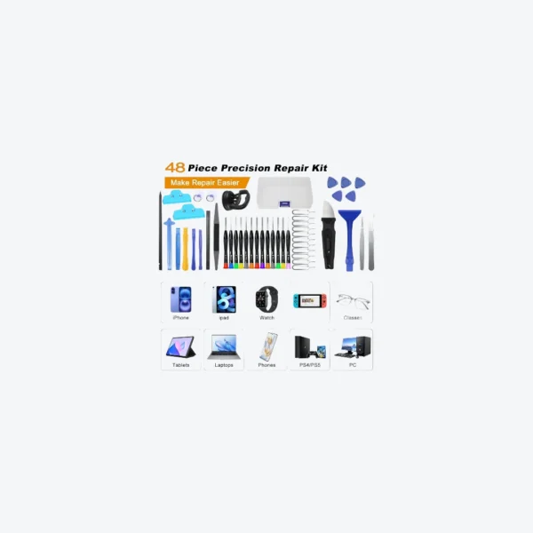 S8f30f6482a8347439a6f8f3a0b8b0c37Q Kit de Herramientas de Reparación Profesional 48 en 1 | Set Universal para Mobile Rework