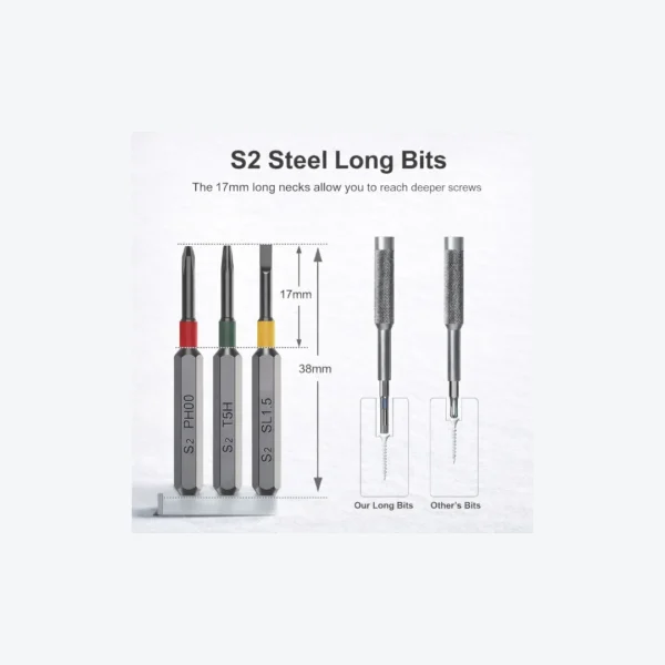 Sba581271d7a94777b547e0dd237a0de8B Kit de Destornilladores de Precisión 36 en 1 | Puntas de Acero S2 Magnético de Alta Dureza