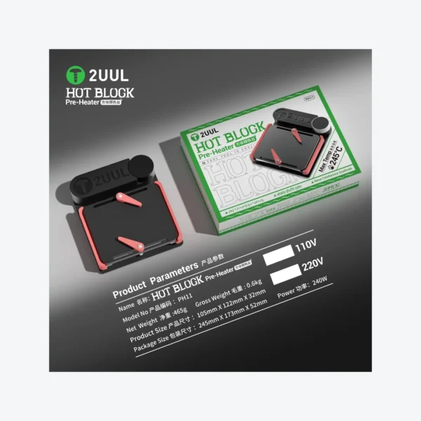 precalentadora (5) Mini Plataforma de Precalentamiento 2UUL PH11 Hot-Block | Precisión para Placas Base